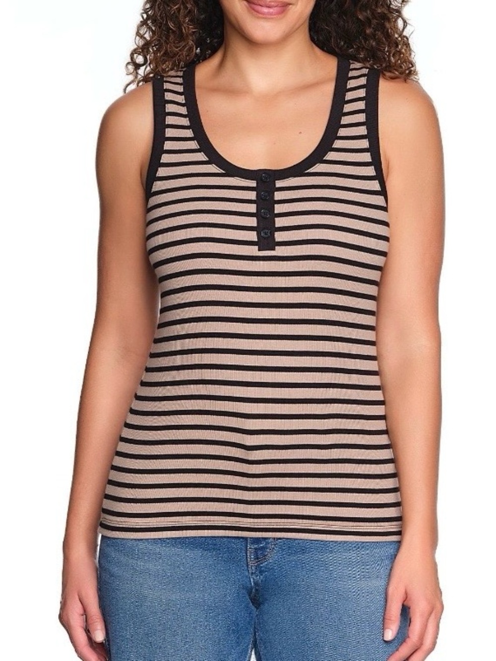 Lands’ End Ribbed Striped Tank Top Women’s XS - Brand New